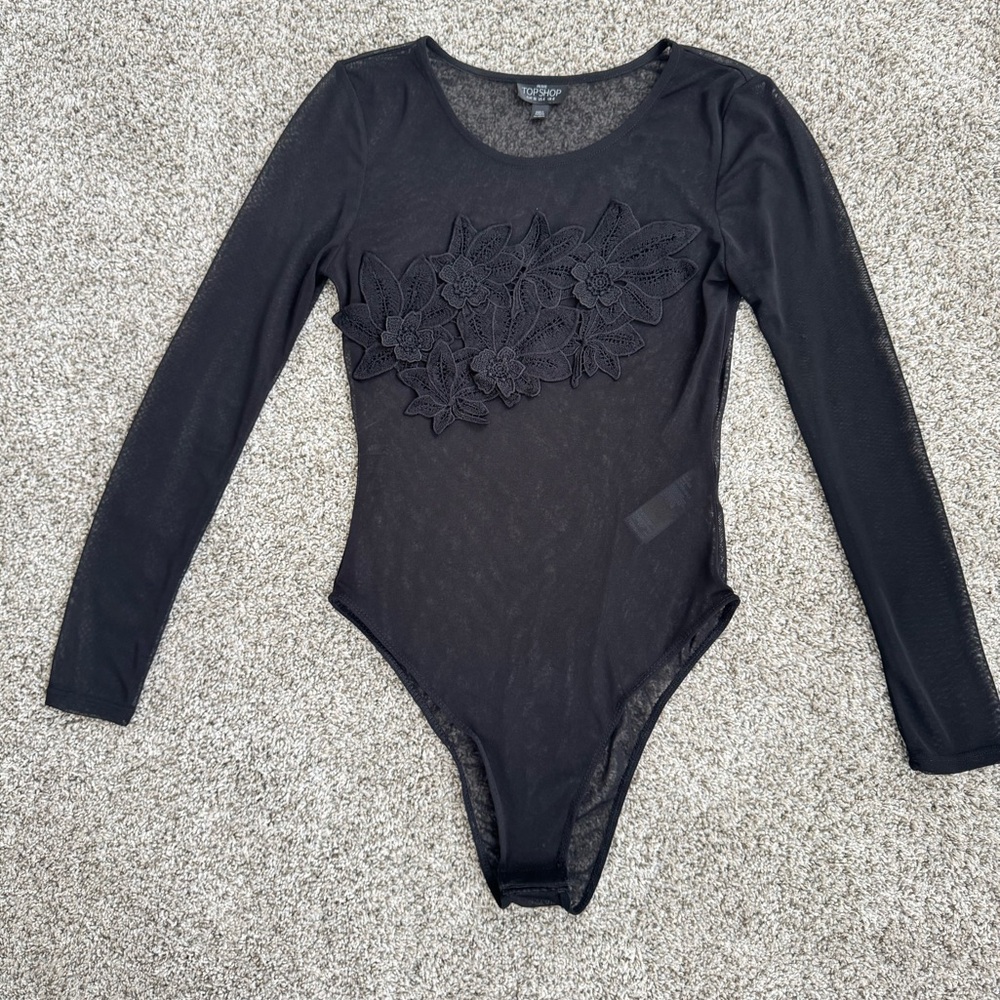 Topshop Black Petite Bodysuit